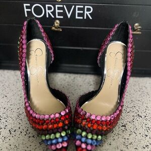 Jessica Simpson Colorful Studded Heels